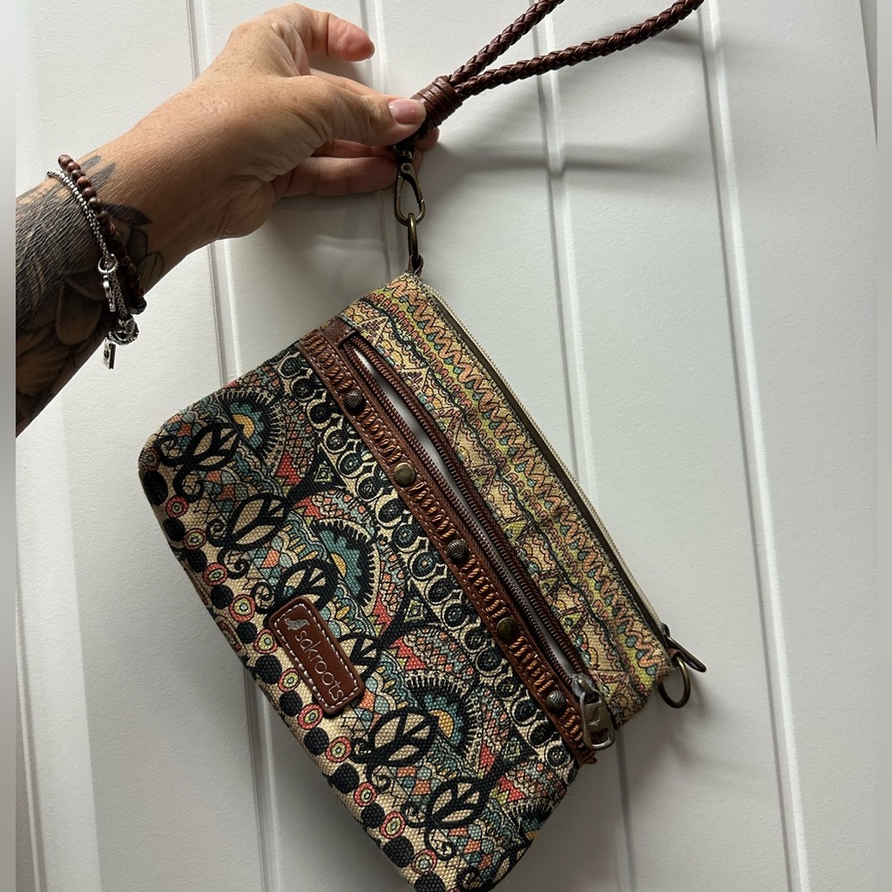 Sakroots Vibrant Patterned Wristlet